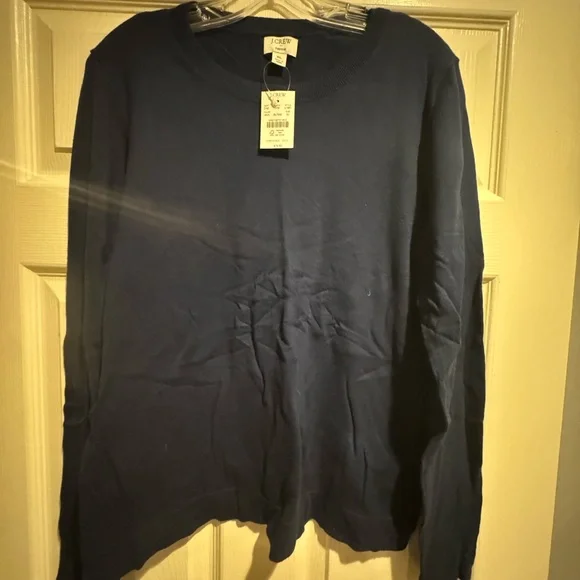 J. Crew Deep Blue Teddie Sweater - Picture 2 of 5